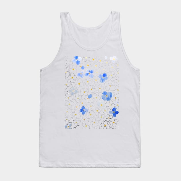 forget me not flower pattern line and watercolor Tank Top by colorandcolor